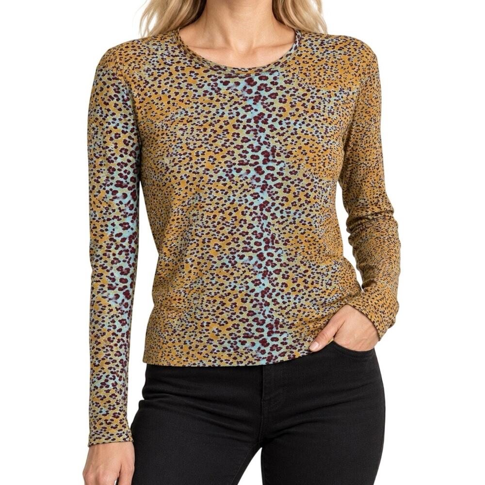 ULLA JOHNSON MSRP $225 Sz Medium Stretchy Animal Print Blouse Shirt Top Fall